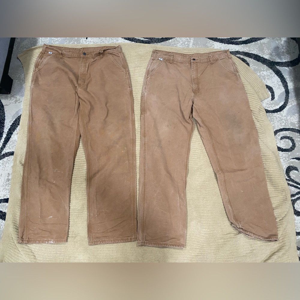 Carhartt fire resistant work pants (2 pair) 40x34 Tan